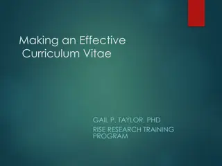 Crafting an Effective Curriculum Vitae for Academic Success
