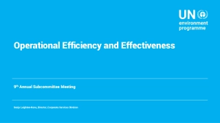 Operational Efficiency and Effectiveness