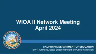 California Department of Education Updates and Priorities for WIOA II Network Meeting April 2024