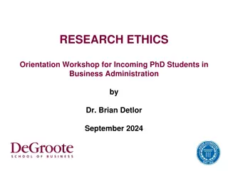 Research Ethics Workshop for PhD Students in Business Administration at McMaster University
