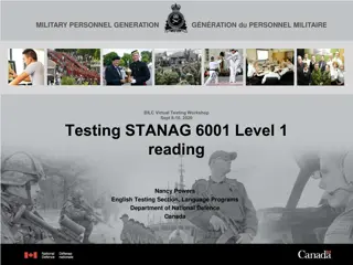 STANAG 6001 Level 1 Reading Skills in Military Personnel Development