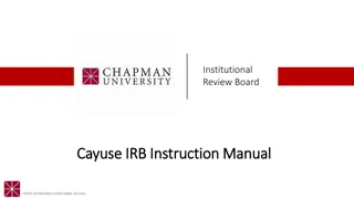 Guide to Using Cayuse IRB for Institutional Review Board Submissions