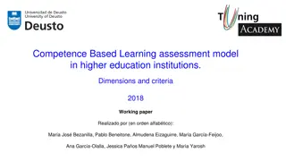 Competence-Based Learning Assessment Model in Higher Education
