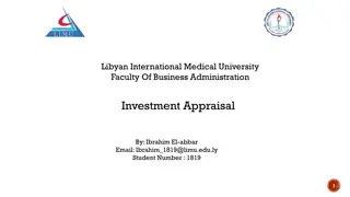 Investment Appraisal in Libyan International Medical University Faculty of Business Administration
