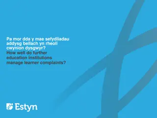 How Further Education Institutions Manage Learner Complaints in Wales