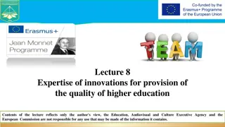 Innovative Activities in Higher Education: Expertise and Impact