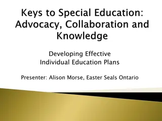 Developing Effective Individual Education Plans