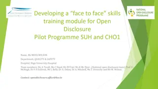 Effective Face-to-Face Skills Training for Open Disclosure in Healthcare
