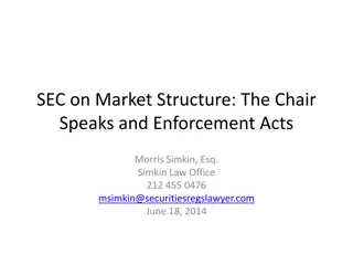 SEC Market Structure: Speech and Enforcement Actions by SEC Chair