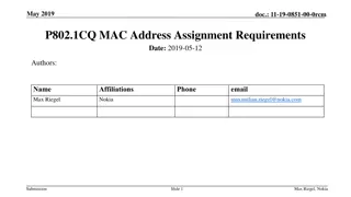 IEEE 802.1CQ MAC Address Assignment Requirements