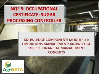 Advanced Financial Management Concepts in Sugar Processing Operations