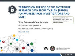 Enterprise Research Data Security Plan Overview for VA Research