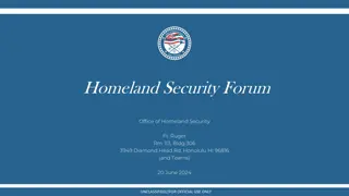 Hawaii Office of Homeland Security Forum Agenda and Updates
