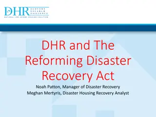 The Reforming Disaster Recovery Act and HUD Assistance