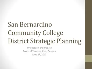 Strategic Planning Process Overview at San Bernardino Community College District