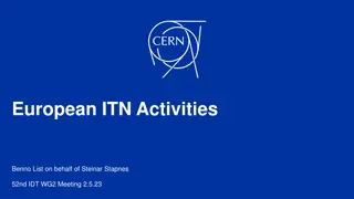 European ITN Activities for IDT - European Representation and Collaboration