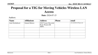 Proposal for Moving Vehicles Wireless LAN Access in IEEE 802.11-24