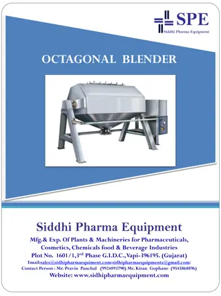 Octagonal Blender for Pharmaceutical and Food Industries
