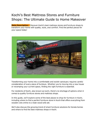 Kochi’s Best Mattress Stores &  Furniture Shops- Ultimate Guide to Home Makeover