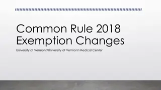 Exemption Changes at University of Vermont - Detailed Updates