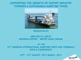 Supporting Export Industry Growth and Maritime Trade Development