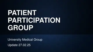 Patient Participation Group Update and Practice Improvements
