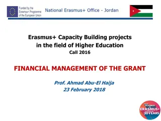 Erasmus+ Capacity Building Projects in Higher Education Call 2016 Financial Management Update