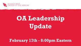 OA Leadership Update and Program Highlights