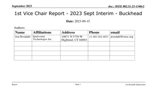 IEEE 802.11-23-1340r2 1st Vice Chair Report Summary