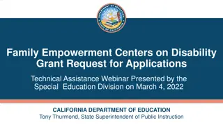 Family Empowerment Centers on Disability Grant RFA Details