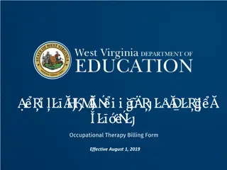 School-Based Occupational Therapy Billing Guidelines August 2019