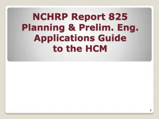Guide to HCM Planning & Preliminary Engineering Applications