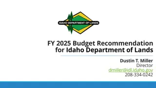 Idaho Department of Lands FY 2025 Budget Recommendation