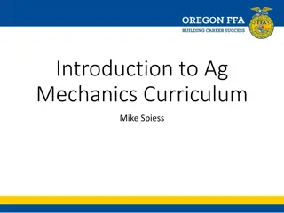 Ag Mechanics Curriculum Overview and Unit Details