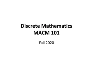 Discrete Mathematics MACM 101 Fall 2020 Course Information
