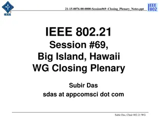 IEEE 802.21 Session #69 Closing Plenary Notes