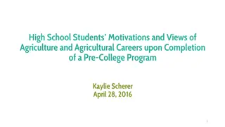 High School Students' Motivations and Views of Agriculture in Pre-College Programs