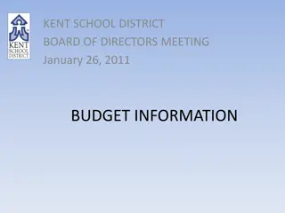 Kent School District Board of Directors Meeting Budget Information