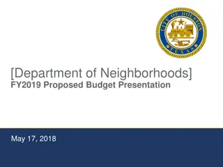 Neighborhood Department FY2019 Budget Overview