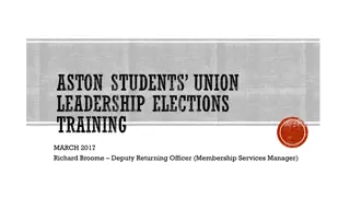 Aston Students Union Leadership Election Guidelines and Responsibilities