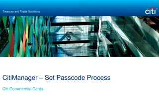 Setting Passcodes in CitiManager for Citi Commercial Cards