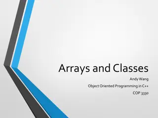 Arrays and Classes in Object-Oriented Programming with C++