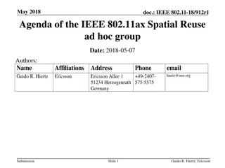 IEEE 802.11ax Spatial Reuse Ad Hoc Group Agenda