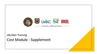 eBuilder Training Cost Module and Important Terms