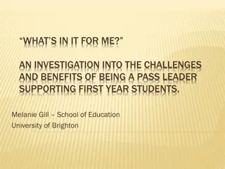 Exploring Benefits of Being a PASS Leader Supporting First-Year Students