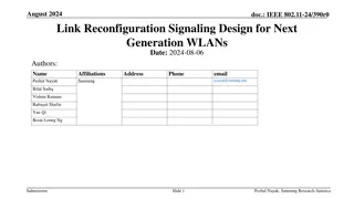 Next Generation WLANs: IEEE 802.11-24/390r0 Link Reconfiguration Signaling Design