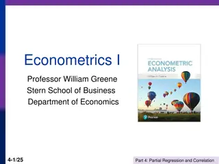 Econometrics I: Partial Regression and Correlation Methods