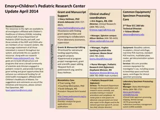 Pediatric Research Center Update 2014: Grants, Equipment, and Services