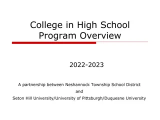Accelerate Your Education: College in High School Program Overview 2022-2023