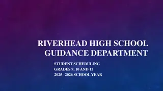 Riverhead High School Guidance Department: Graduation Requirements and Scheduling